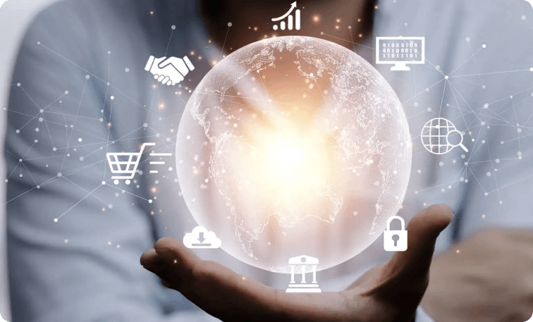 Man holding sphere